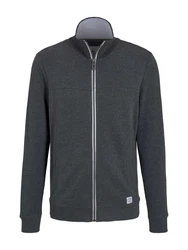 TOM TAILOR Sweatjacke Sweatshirt mit Stehkragen Dunkelgrau/Hellgrau/Grau/Dunkelblau
