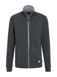 TOM TAILOR Sweatjacke Sweatshirt mit Stehkragen Dunkelgrau/Hellgrau/Grau/Dunkelblau