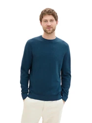 TOM TAILOR Strickpullover mit Logo-Badge Weiß/Creme/Hellblau/Grün/Khaki