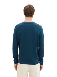 TOM TAILOR Strickpullover mit Logo-Badge Weiß/Creme/Hellblau/Grün/Khaki