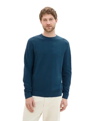 TOM TAILOR Strickpullover mit Logo-Badge Weiß/Creme/Hellblau/Grün/Khaki