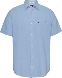 Kurzarmhemd TJM REG LINEN BLEND SS SHIRT mit Logostickerei