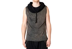 PANASIAM T-Shirt Urban Tanktop Hooded T-Shirt Schwarz/Rot/Dunkelgrau/Dunkelgrün/Braun/Gelb/Khaki