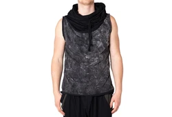 PANASIAM T-Shirt Urban Tanktop Hooded T-Shirt Dunkelgrau/Schwarz/Rot/Grau