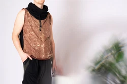 PANASIAM T-Shirt Urban Tanktop Hooded T-Shirt Braun/Rot