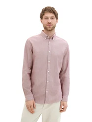 TOM TAILOR Langarmhemd Rosa/Lila/Dunkelrot/Weiß