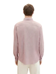TOM TAILOR Langarmhemd Rosa/Lila/Dunkelrot/Weiß