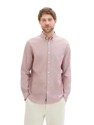 TOM TAILOR Langarmhemd Rosa/Lila/Dunkelrot/Weiß