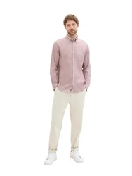 TOM TAILOR Langarmhemd Rosa/Lila/Dunkelrot/Weiß