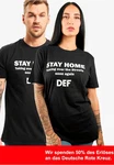 DEF Kurzarmshirt Stay Home T-Shirt Dunkelblau/Braun/Schwarz/Beige