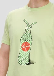 s.Oliver T-Shirt aus Baumwoll-Jersey mit Sinalco-Print Artwork Orange/Hellgrün/Grün