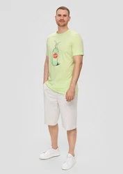 s.Oliver T-Shirt aus Baumwoll-Jersey mit Sinalco-Print Artwork Orange/Hellgrün/Grün