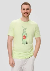 s.Oliver T-Shirt aus Baumwoll-Jersey mit Sinalco-Print Artwork Orange/Hellgrün/Grün