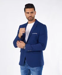 Denim Distriqt Jerseysakko Sportlich Jersey Sakko mit Stretch Blau (46)