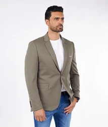 Denim Distriqt Jerseysakko Sportlich Jersey Sakko mit Stretch Grün
