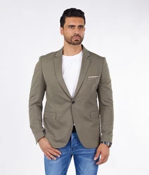 Denim Distriqt Jerseysakko Sportlich Jersey Sakko mit Stretch Grün