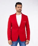 Denim Distriqt Jerseysakko Sportlich Jersey Sakko mit Stretch Rot (46)