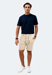 Indicode Shorts Incanvar Dunkelblau/Beige/Khaki