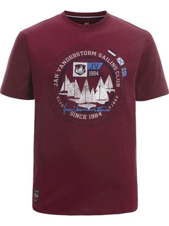 Jan Vanderstorm T-Shirt TERNO Bordeaux/Dunkelrot Jan Vanderstorm T-Shirt TERNO Bordeaux/Dunkelrot