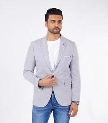 Denim Distriqt Jerseysakko Sportlich Jersey Sakko mit Stretch Grau