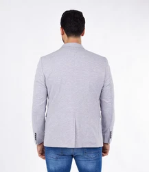 Denim Distriqt Jerseysakko Sportlich Jersey Sakko mit Stretch Grau