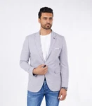 Denim Distriqt Jerseysakko Sportlich Jersey Sakko mit Stretch Grau