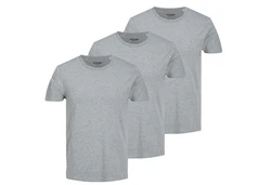 Jack & Jones T-Shirt BASIC 3er Pack Grau/Hellgrau