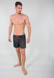 Alpha Industries Basic Swim Short Orange/Dunkelgrün/Schwarz/Dunkelgrau