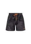 Alpha Industries Basic Swim Short Orange/Dunkelgrün/Schwarz/Dunkelgrau