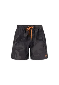 Alpha Industries Basic Swim Short Orange/Dunkelgrün/Schwarz/Dunkelgrau