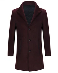 Allthemen Kurzmantel Herren Wintermantel mit Stehkragen Dunkelrot/Bordeaux/Rot/Lila