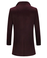 Allthemen Kurzmantel Herren Wintermantel mit Stehkragen Dunkelrot/Bordeaux/Rot/Lila