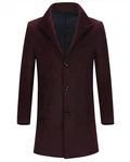 Allthemen Kurzmantel Herren Wintermantel mit Stehkragen Dunkelrot/Bordeaux/Rot/Lila