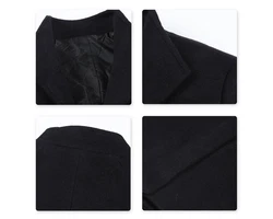 Allthemen Kurzmantel Herren Wintermantel mit Stehkragen Schwarz/Dunkelblau/Grau/Hellblau
