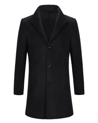 Allthemen Kurzmantel Herren Wintermantel mit Stehkragen Schwarz/Dunkelblau/Grau/Hellblau