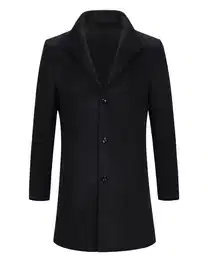 Kurzmantel Herren Wintermantel mit Stehkragen Mantel Wollmix