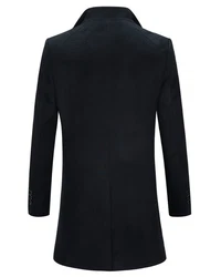 Allthemen Kurzmantel Herren Wintermantel mit Stehkragen Dunkelblau/Schwarz/Hellblau