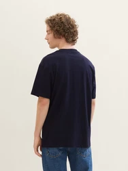 TOM TAILOR Denim T-Shirt mit Logo Print Dunkelblau