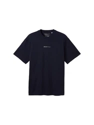 TOM TAILOR Denim T-Shirt mit Logo Print Dunkelblau