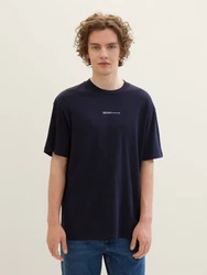 TOM TAILOR Denim T-Shirt mit Logo Print Dunkelblau