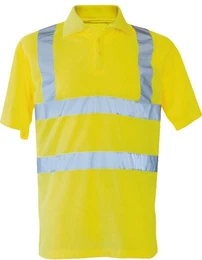 Warnschutz-Shirt Herren Hi-Viz Arbeits Polo Shirt Basic EN ISO 20471