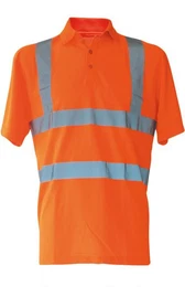 Warnschutz-Shirt Herren Hi-Viz Arbeits Polo Shirt Basic EN ISO 20471