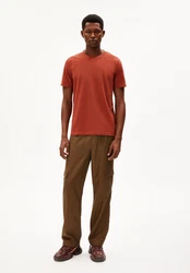 Armedangels T-Shirt JAAMES STRUCTURE Orange/Rot/Braun