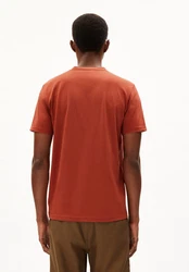 Armedangels T-Shirt JAAMES STRUCTURE Orange/Rot/Braun