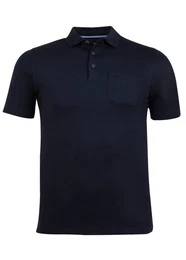 Poloshirt 20083-609 Flachstrickkragen mit 3-er Knopfleiste, offene aufgesetzte Brusttasche