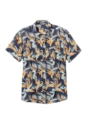 John Devin Hawaiihemd Regular fit Kurzarm Freizeithemd Blau
