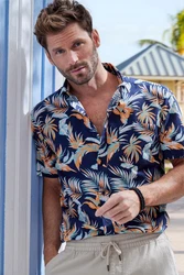 John Devin Hawaiihemd Regular fit Kurzarm Freizeithemd Blau