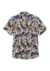 John Devin Hawaiihemd Regular fit Kurzarm Freizeithemd Blau