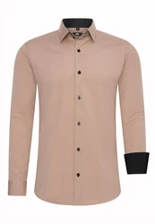 Rusty Neal Langarmhemd Beige/Braun