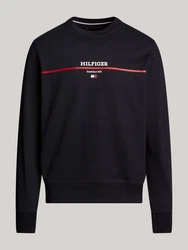 Tommy Hilfiger Sweatshirt Hilfiger Stripe Terry Sweatshirt blau